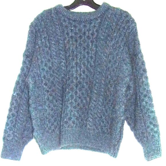 Clarenbridge Ireland Sweater Green Gray Cable Knit Sz. M Women - Picture 1 of 6
